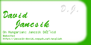 david jancsik business card